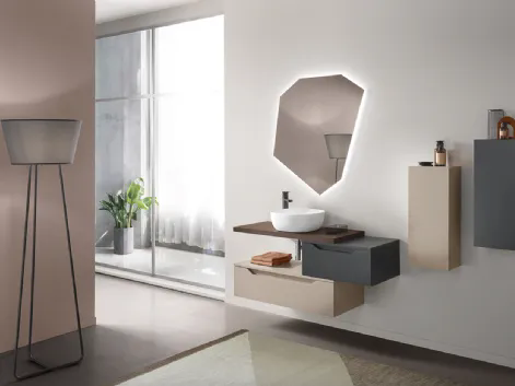 Mobile da Bagno sospeso Mixi Grafite e Tortora di Modo Bluelife