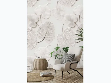 Carta da parati Decoupage di Foglie CP0110 con effetto tridimensionale di Pintdecor