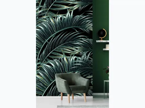 Carta da parati con grandi foglie verdi Tropical Leaves CP0212 di Pintdecor
