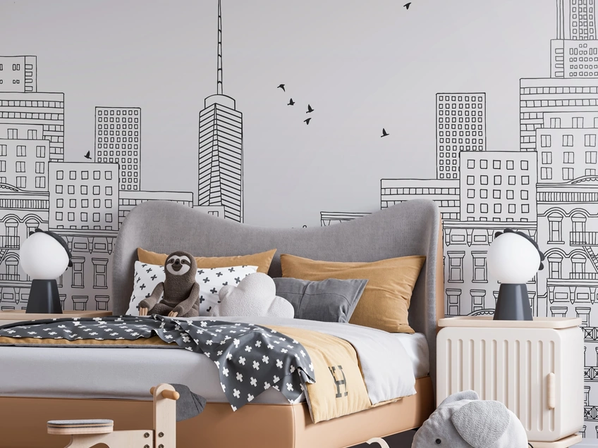 Carta da parati View of the City di Pintdecor