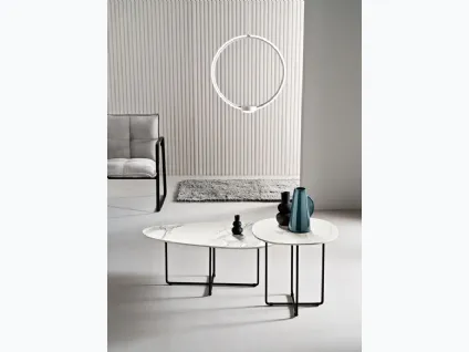 Tavolino in ceramica effetto marmo Ginni di Capodarte