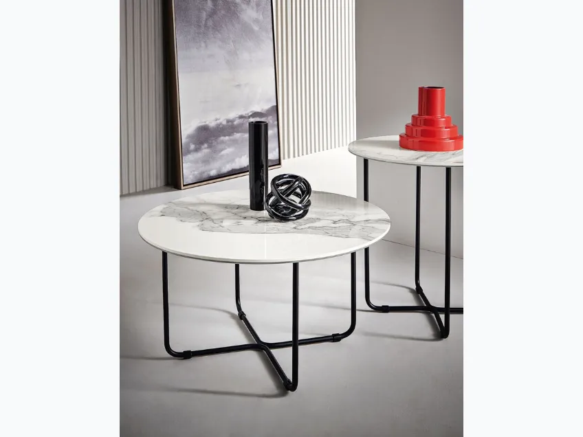 Tavolino in ceramica effetto marmo  Jon di Capodarte
