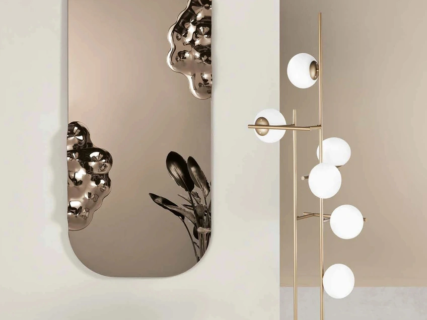 Specchio con inserto in vetro mosso Crown di Capodarte