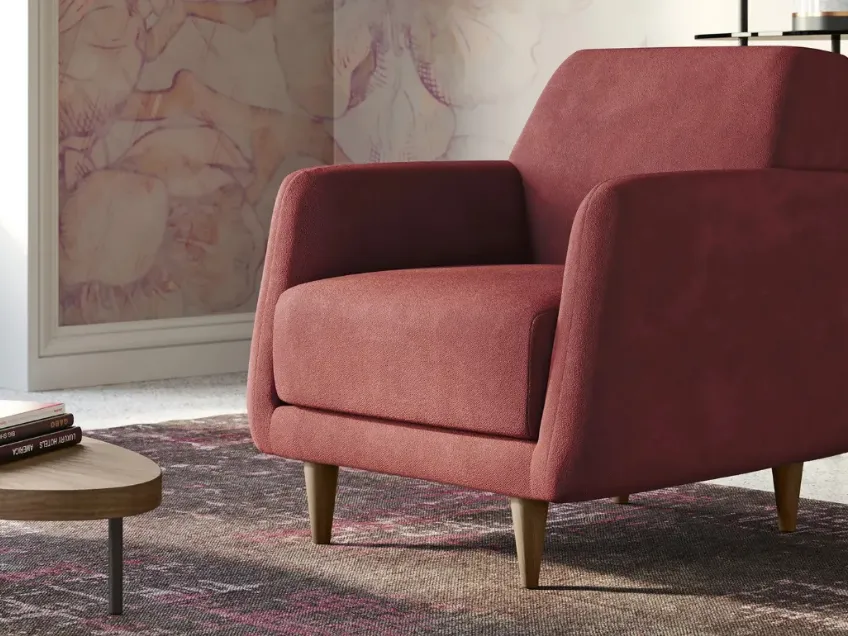 Tappeto di design Fantasia dalle eleganti tonalità rosate di Doimo Salotti