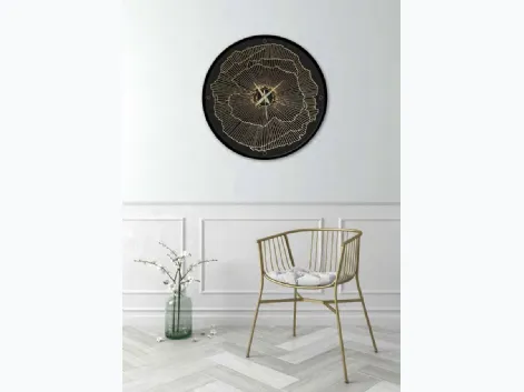 Orologio tondo da muro Linee Dorate di Pintdecor