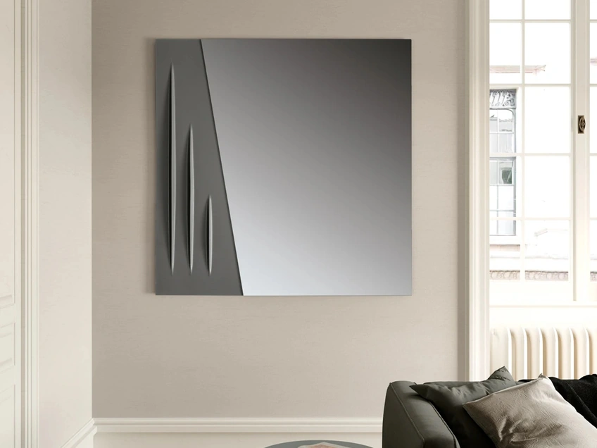 Specchio con inserto in cemento Otto di Ikone Casa