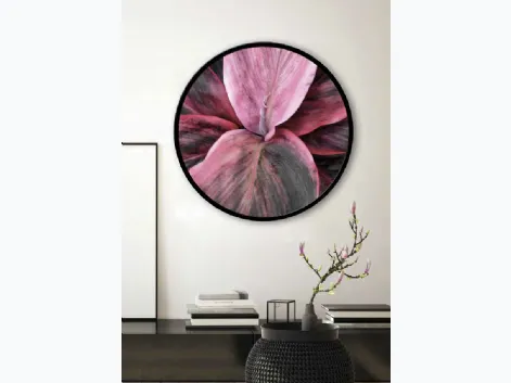 Quadro tondo Dettaglio Floreale con cornice in metallo di Pintdecor