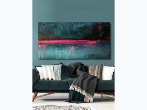 Quadro astratto Linea Fucsia di Pintdecor