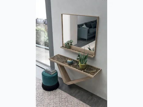 Specchio Kira con cornice in laminato effetto legno di Target Point