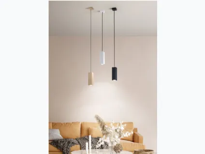 Lampada a sospensione Aloa disponibile in bianco oro e nero di Ondaluce