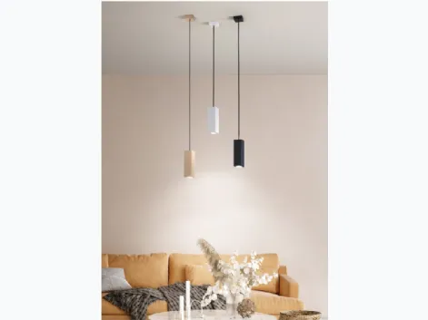 Lampada a sospensione Aloa disponibile in bianco oro e nero di Ondaluce