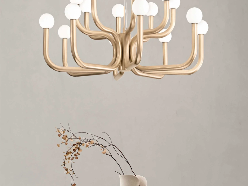 Lampada a sospensione Derby in metallo verniciato con sfere in vetro soffiato di Ondaluce