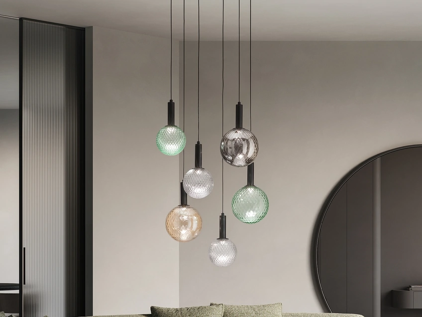 Lampada a sospensione Golf in vetro soffiato di Ondaluce