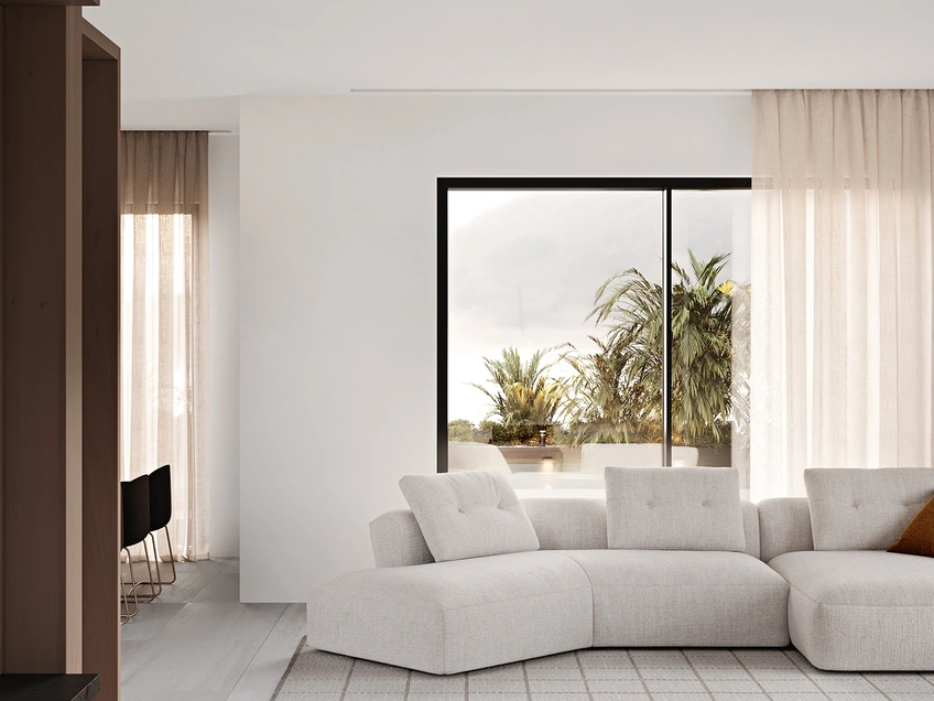 Lampada a soffitto Half in alluminio di Ondaluce