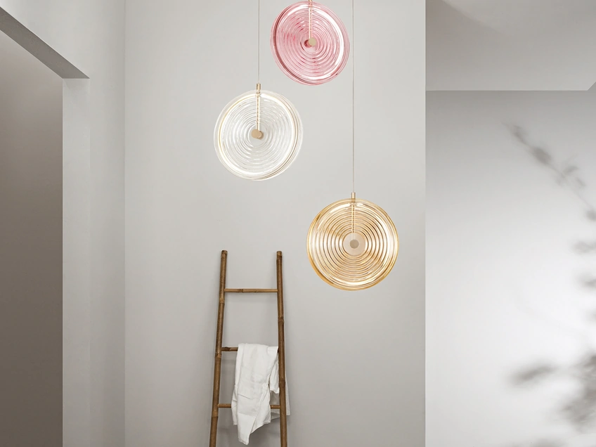 Lampada a sospensione in vetro Jokey di Ondaluce