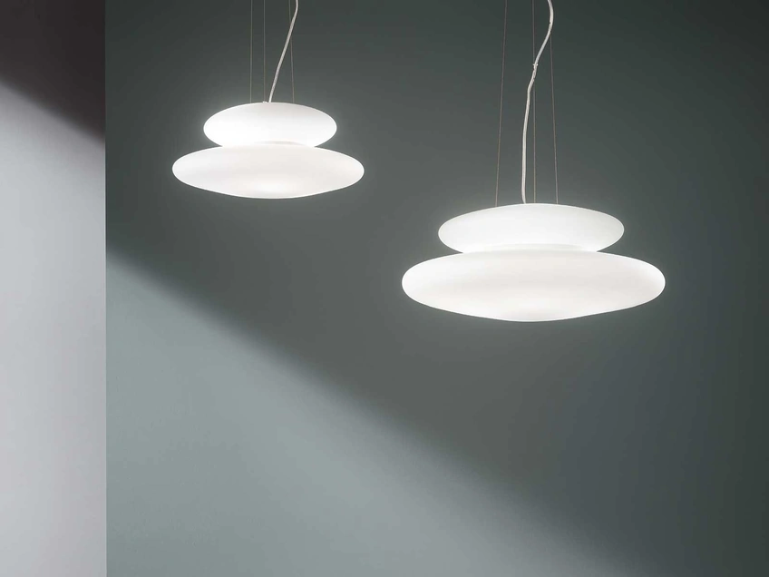 Lampada a sospensione in vetro soffiato Pagoda di Ondaluce