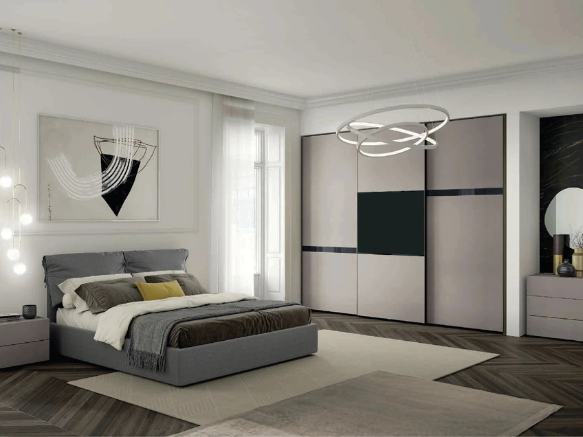 Armadio con ante scorrevoli Chorus Mirror TV di Artigianmobili