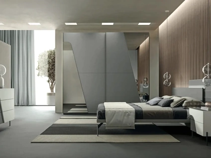 Armadio con anta scorrevole e inserto a specchio Capitol di Artigianmobili