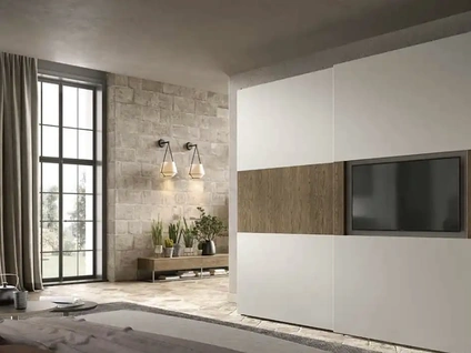 Armadio con ante scorrevoli Brunale TV S159 di Moretti Compact Giorno Notte
