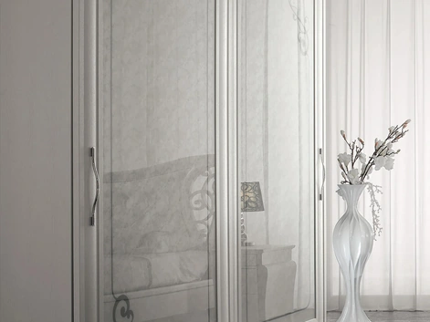 Armadio scorrevole Prestige 01 in legno laccato e vetro di Spar