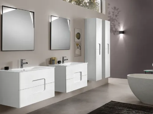 Mobile da Bagno Arco Larice Bianco in pvc effetto legno di Modo Bluelife
