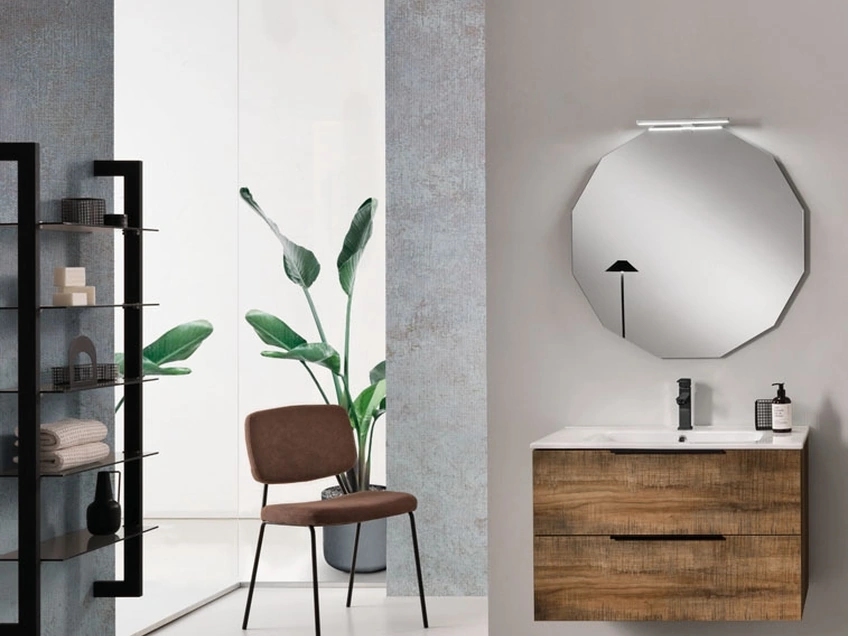 Mobile da Bagno Bali Tabacco in nobilitato effetto legno di Modo Bluelife