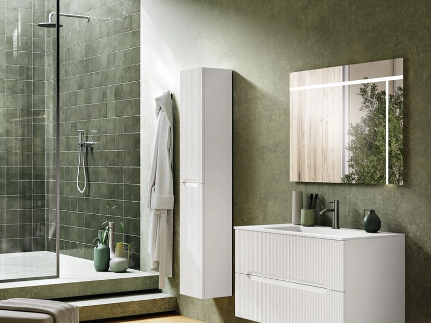 Mobile da Bagno Balos Bianco Lucido di Modo Bluelife