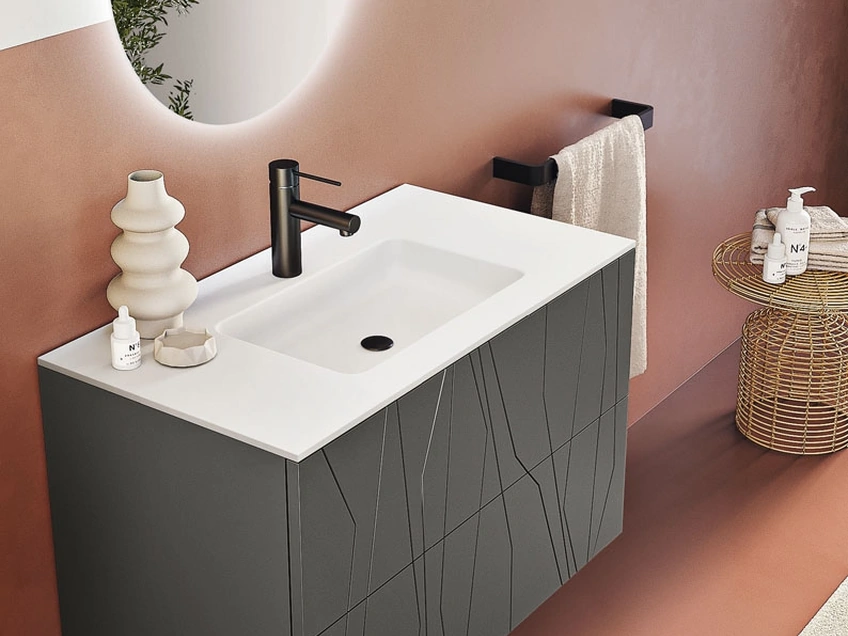 Mobile da Bagno sospeso Minos Antracite di Modo Bluelife