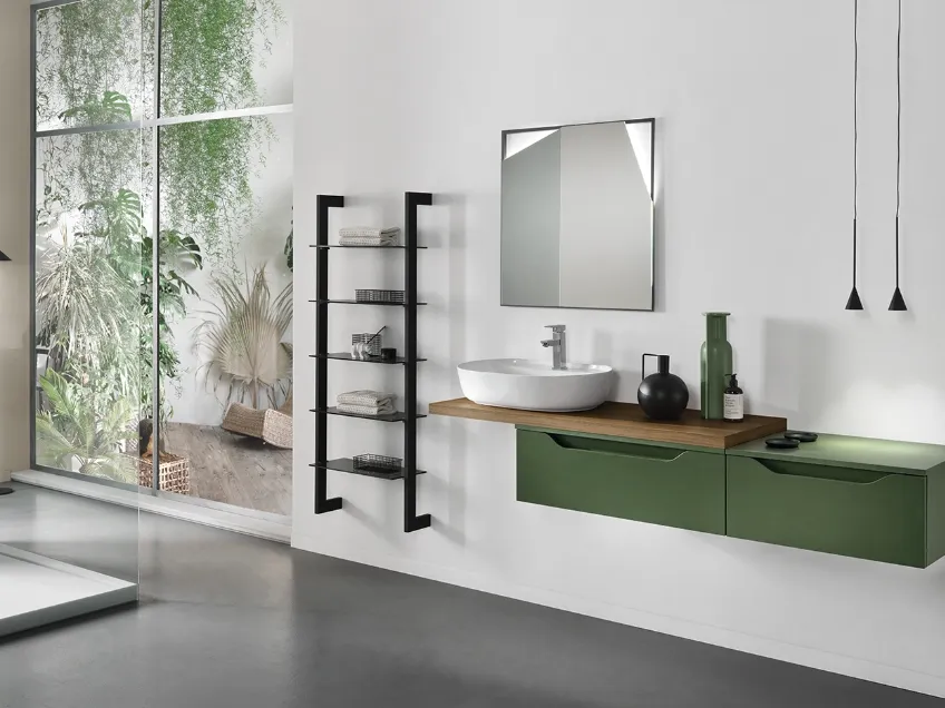 Mobile da Bagno Mixi Verde in nobilitato di Modo Bluelife