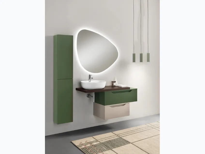 Mobile da Bagno Mixi Verde e Tortora di Modo Bluelife
