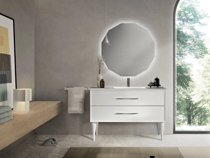 Mobile da Bagno a terra Classic Bianco di Modo Bluelife