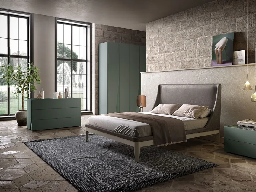 Letto matrimoniale B01 Venus con testiera di Mercantini