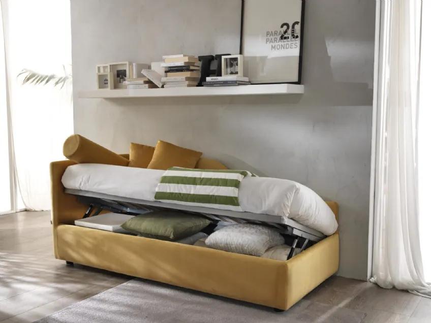 Letto Clik Clak con Contenitore solo Singolo di Susan imbottiti