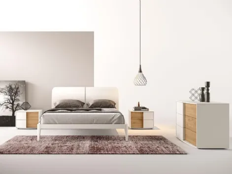 Letto in laccato opaco Bianco con testiera D02 Taxi e Beta di Mercantini