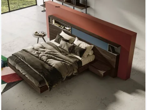 Letto in legno con testiera Dado di Imab