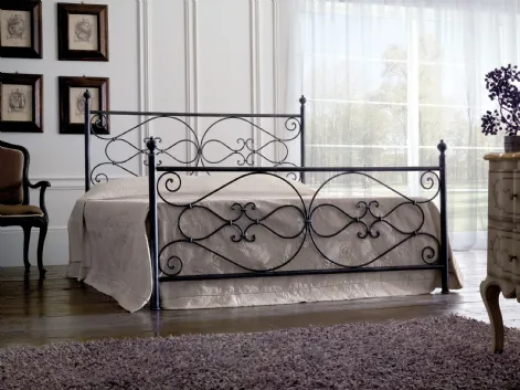 Letto in ferro battuto laccato Nero con testiera Annalisa di Florentiabed