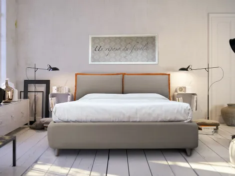 Letto in tessuto con testiera Collodi di Florentiabed
