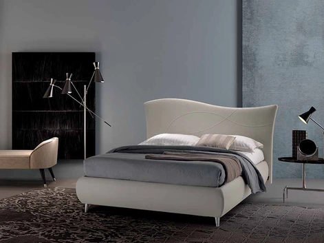 Letto Leo con testiera ondulata di Cosmo Letti