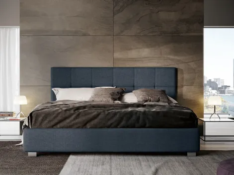 Letto in tessuto imbottito con testiera trapuntata London di Imab