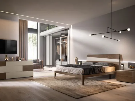 Letto in legno con testiera M06 Icaro e Beta di Mercantini