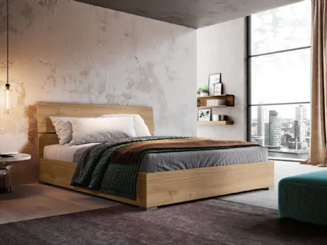 Letto matrimoniale in legno con testiera Metiz di Imab