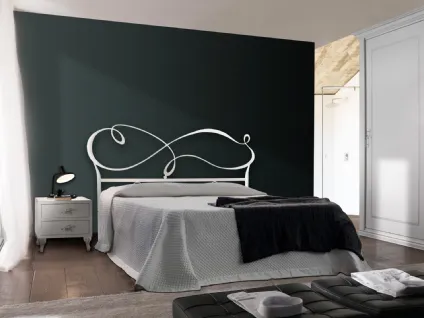 Letto in ferro battuto laccato Bianco con testiera Nuvola di Florentiabed