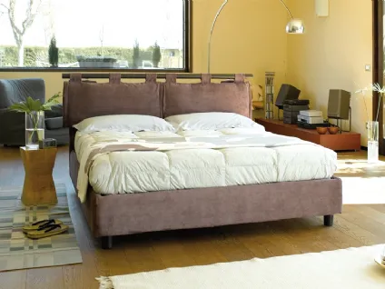 Letto in tessuto con testiera imbottita Silente di Hoppla