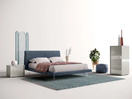 Letto in tessuto con testiera T02 Sirus e Sigma di Mercantini