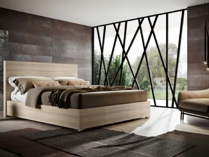 Letto moderno in legno con testiera Tab di Imab