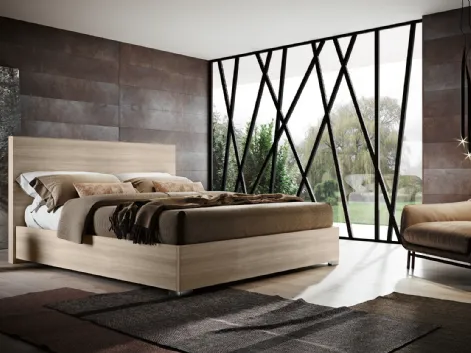 Letto moderno in legno con testiera Tab di Imab