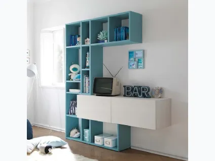 Libreria in laccato Cielo KC410 di Moretti Compact