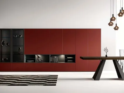 Libreria a muro Kosmos KL204 in laccato opaco di Mercantini