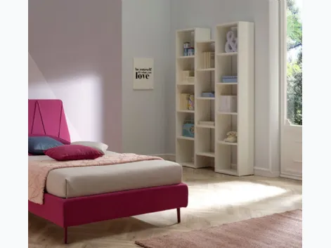 Libreria in laccato opaco bianco Outline SC210 di Moretti Compact