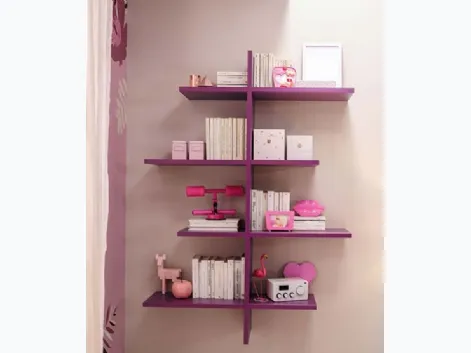 Libreria in laccato lampone Outline YC312 di Moretti Compact